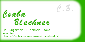 csaba blechner business card